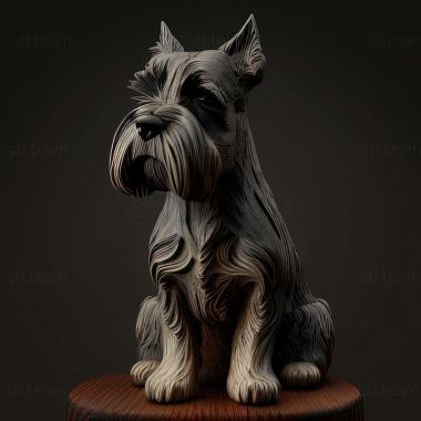 3D model Zwergschnauzer dog (STL)